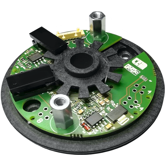 Encoder incrementale ottico per motori CC spazzolati, progettato per applicazioni a basso costo. Può funzionare con una vasta gamma di tensioni ed è disponibile con diverse risoluzioni.